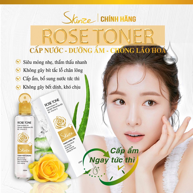 Nước hoa hồng Toner Skinze Moisturizing - Sản phẩm chăm sóc da khô và da thường