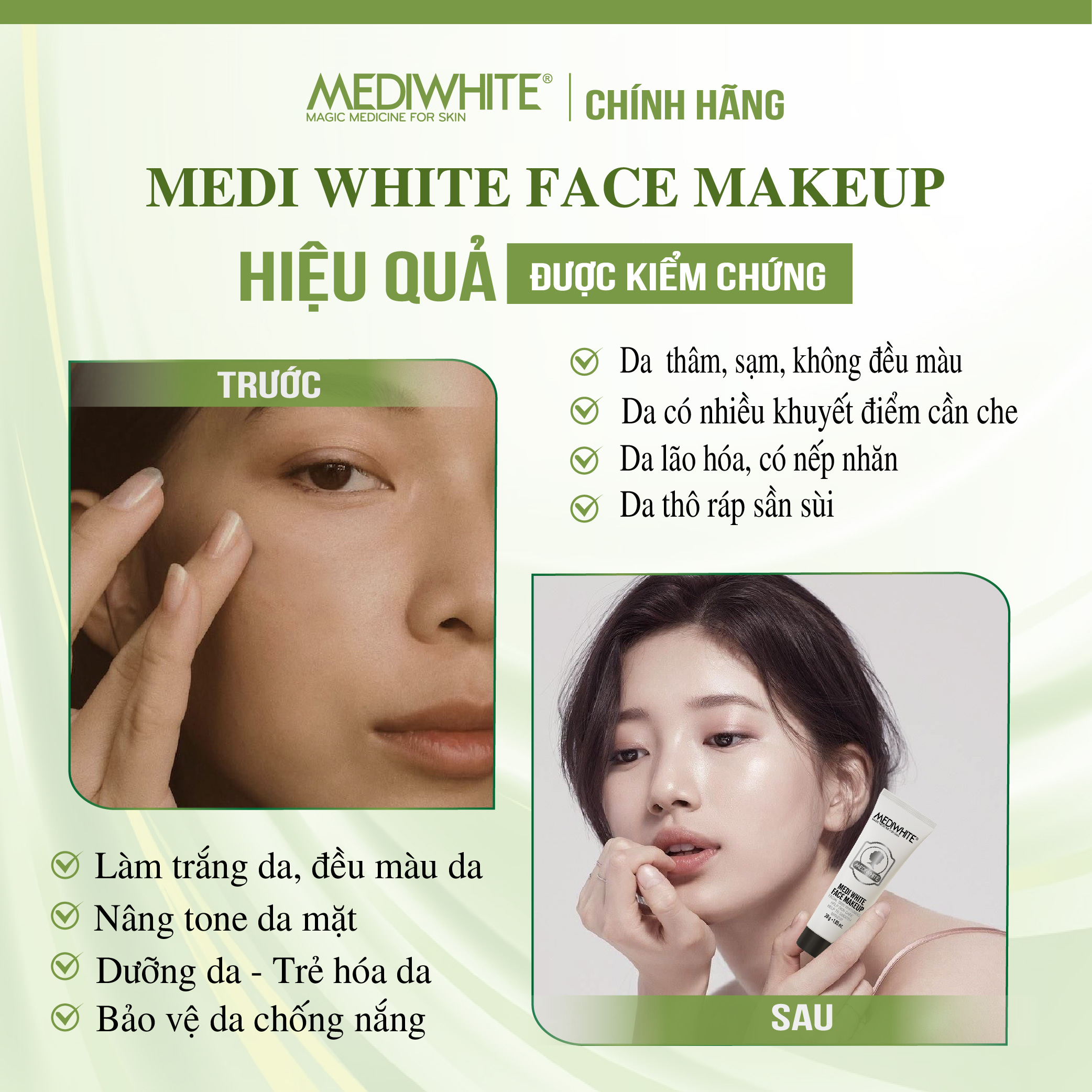 Kem makeup face Medi white Face
